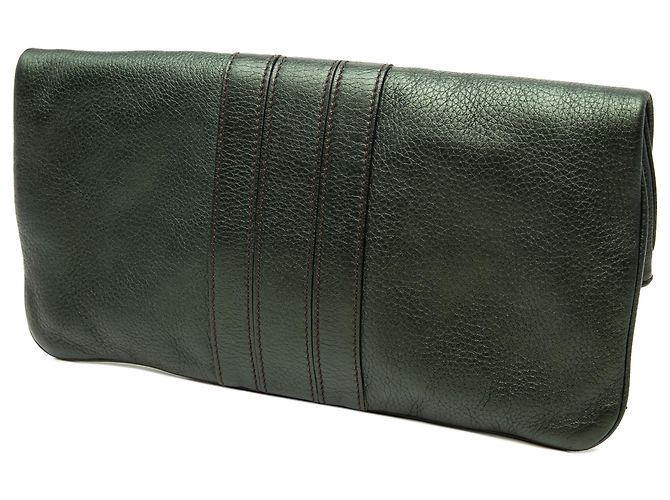Bamboo Clutch Lucy com aba Gucci em pele de vitelo preta e borla de bambu - vista 2