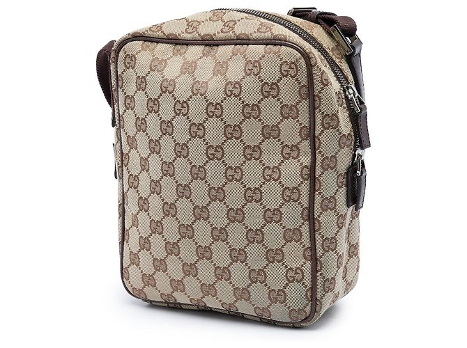 Borsa a tracolla Gucci in tela GG beige - vista 2