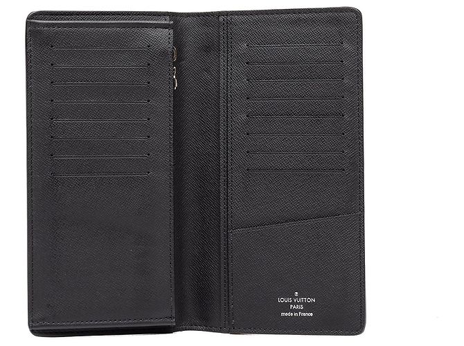 Louis Vuitton Black Taiga Portefeuille Brazza Bifold Long Wallet - vista 4