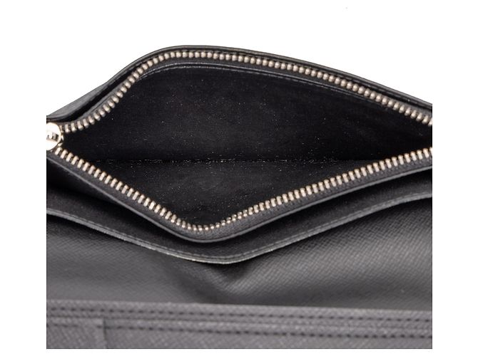 Louis Vuitton Black Taiga Portefeuille Brazza Bifold Long Wallet - vista 5