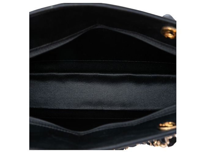 Chanel gesteppte Satin-Handtasche schwarz mit Reißverschluss CC - Ansicht 4