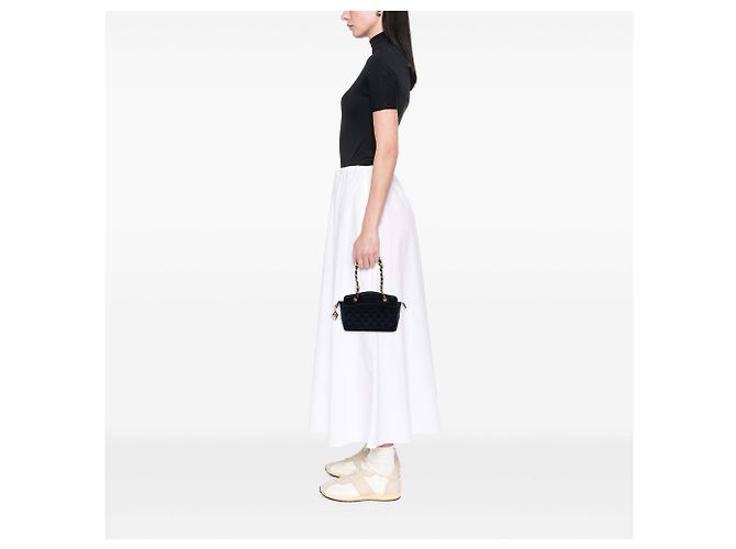 Chanel gesteppte Satin-Handtasche schwarz mit Reißverschluss CC - Ansicht 6