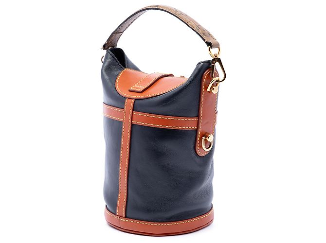 Bucket Bolsa Duffle Louis Vuitton em couro de bezerro azul e Monogram Reverse - vista 2