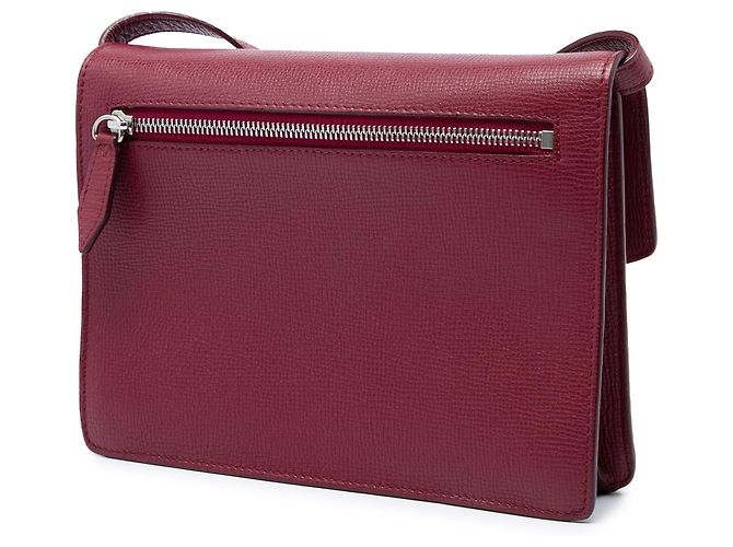 Burberry Red Small Leather and House Check Canvas Derby Macken Crossbody - vista 2