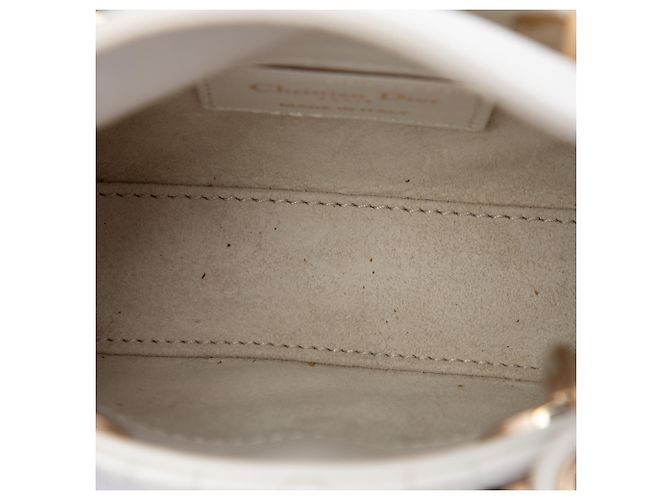 Dior White Micro Lambskin Cannage Lady Dior - vista 4