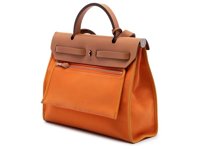 Hermès Orange Toile Herbag Zip 31 - vue 2