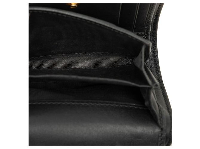 Cartera compacta Gucci Sylvie Web de piel de becerro negra - vista 4