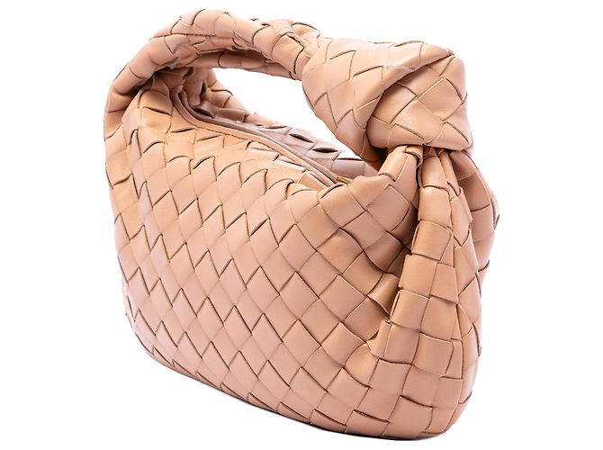 Bottega Veneta Mini Jodie in Nappa Intrecciato Marrone - vista 2