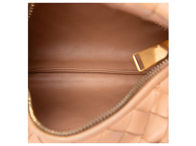 Bottega Veneta Mini Jodie in Nappa Intrecciato Marrone - vista 4