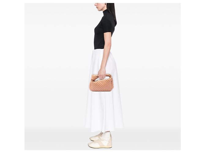 Bottega Veneta Mini Jodie in Nappa Intrecciato Marrone - vista 6