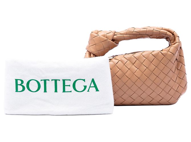 Bottega Veneta Mini Jodie in Nappa Intrecciato Marrone - vista 7