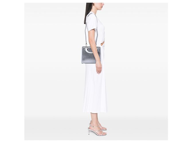 Dior Silver Medium Metallic Patent Microcannage Lady Dior - vista 6