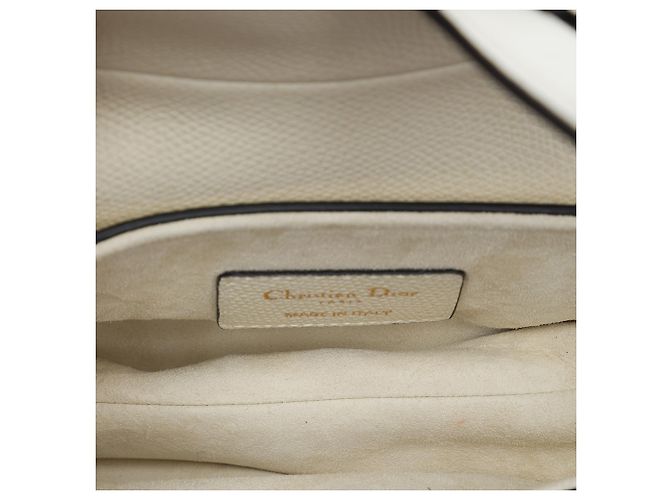 Sac Saddle Dior Mini en veau grainé blanc - vue 4