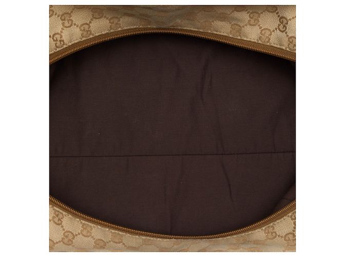 Borsa da viaggio Gucci in tela GG beige con banda Web - vista 4