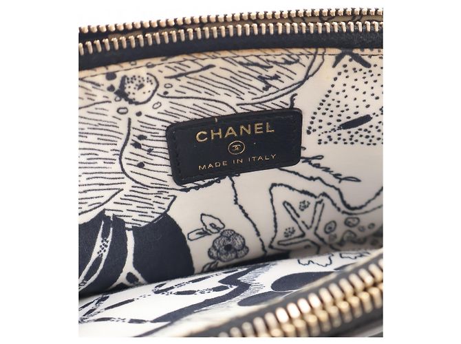 Portafoglio Chanel Black CC Calfskin Double Zip Wallet On Chain - vista 4