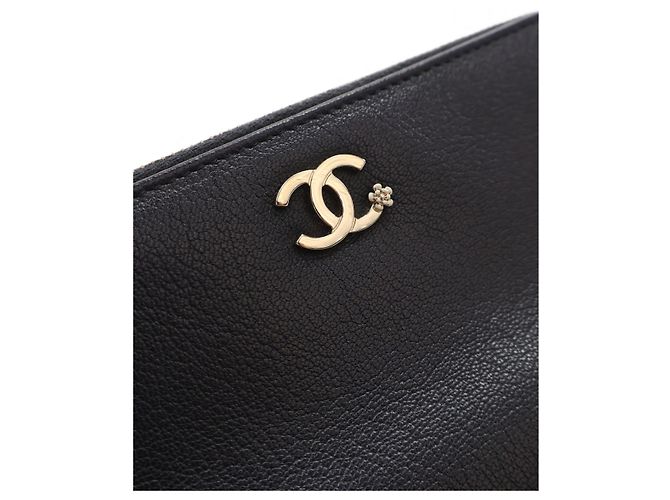 Portafoglio Chanel Black CC Calfskin Double Zip Wallet On Chain - vista 9