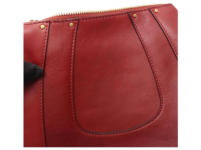 Chloé Hayley Schultertasche aus rotem Leder - Ansicht 12