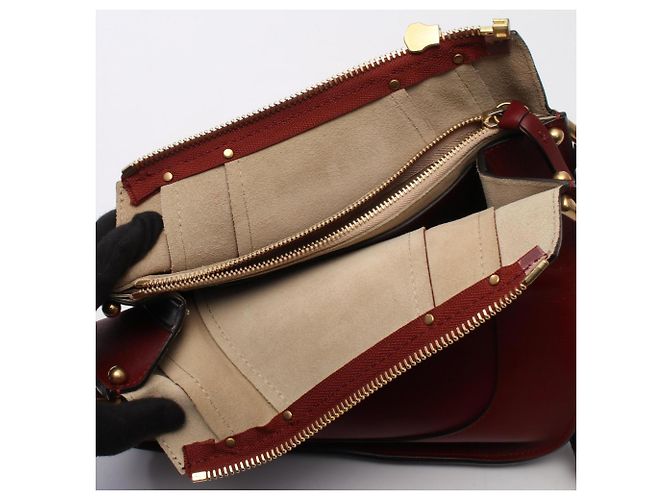 Chloé Hayley Schultertasche aus rotem Leder - Ansicht 14