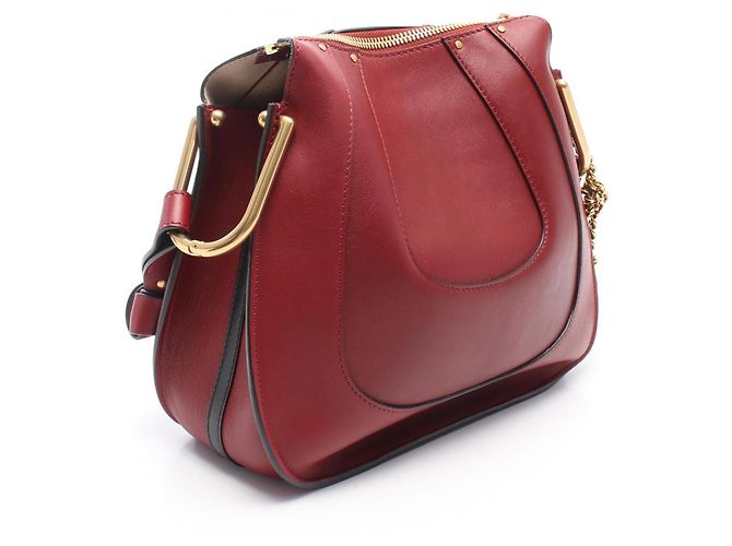 Chloé Hayley Schultertasche aus rotem Leder - Ansicht 2
