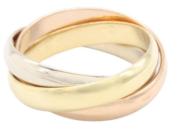 Anello Cartier Trinity in oro rosa bianco e giallo 18K - vista 2