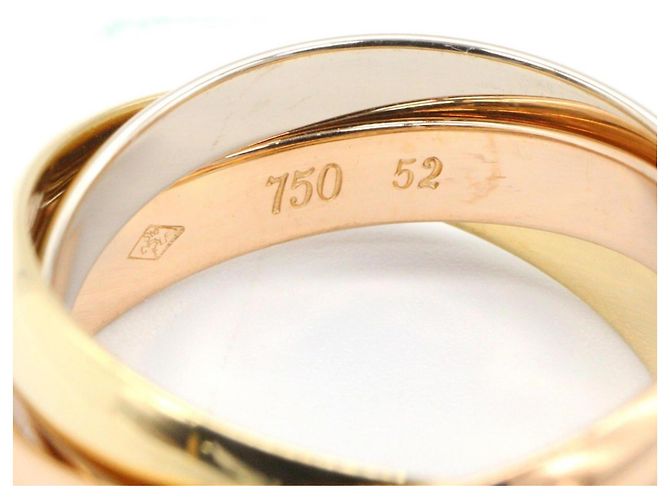 Anello Cartier Trinity in oro rosa bianco e giallo 18K - vista 3