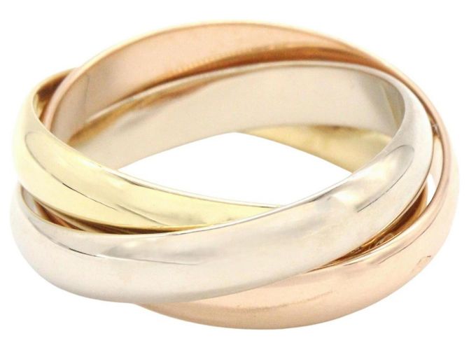 Anello Cartier Trinity in oro rosa bianco e giallo - vista 2