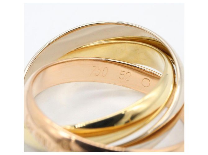 Anello Cartier Trinity in oro rosa bianco e giallo - vista 3