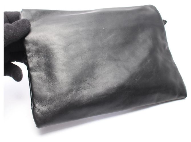 Borsa a pochette Bottega Veneta in pelle nera - vista 5