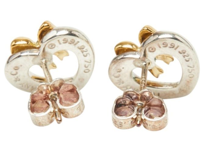 Autre Marque Tiffany & Co. Heart Ribbon Stecker-Ohrringe - Ansicht 3