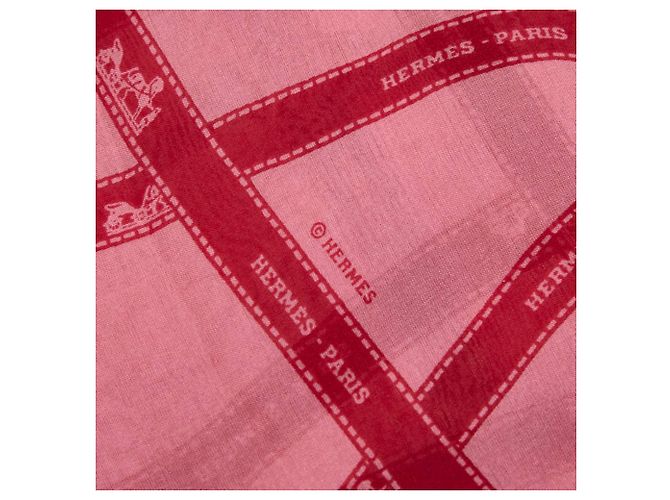 Hermès Estola Hermes Bolduc em seda rosa - vista 2