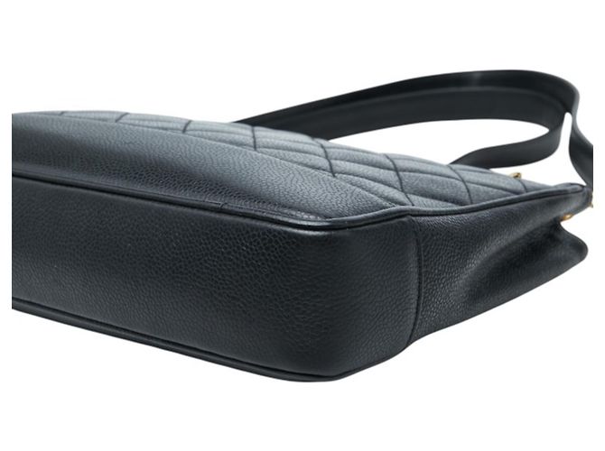 Borsa Tote Chanel Matelassé in pelle caviar nera - vista 4