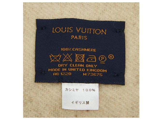 Sciarpa Louis Vuitton Monogram Giant in marrone e beige - vista 5