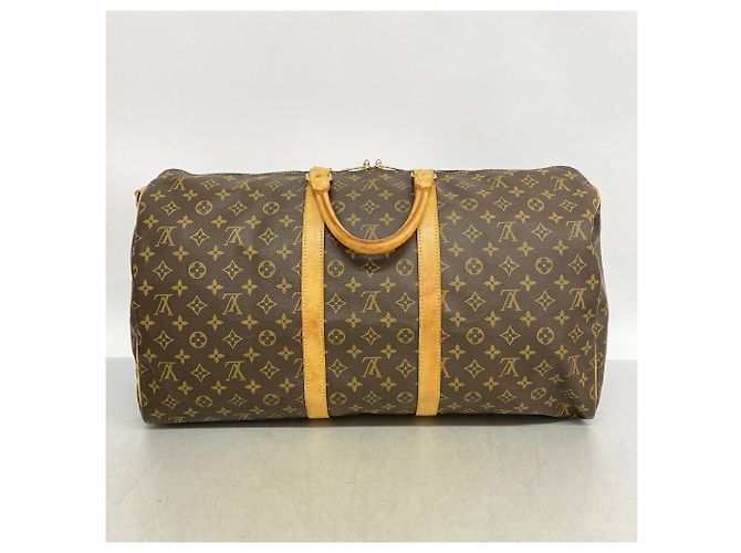 Louis Vuitton Brown Boston Monogram Keepall Bandoulière 55 - vue 14