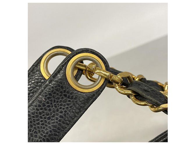 Timeless Bolso Tote Chanel de piel de becerro granulada negra - vista 10