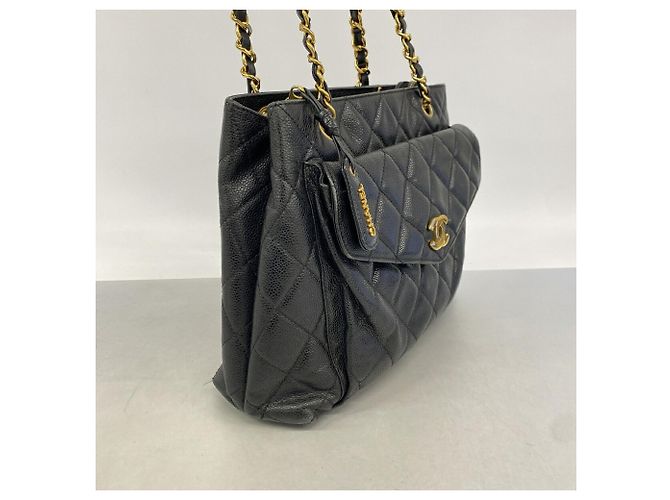 Timeless Bolso Tote Chanel de piel de becerro granulada negra - vista 2