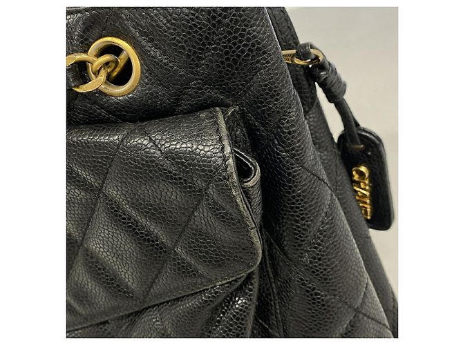 Timeless Bolso Tote Chanel de piel de becerro granulada negra - vista 8