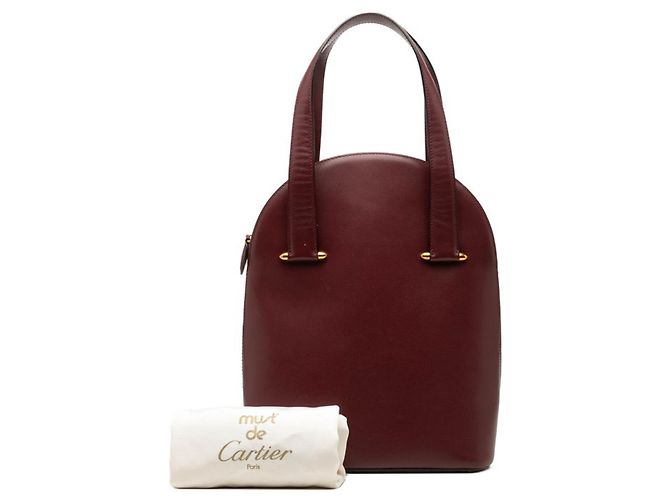 Borsa Cartier Must Line in pelle Bordeaux/Rosso Vino - vista 7