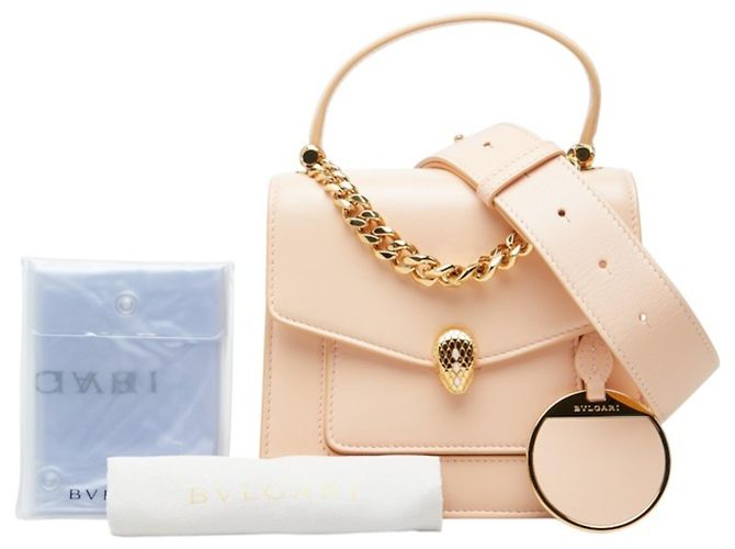 Bulgari Bolsa Bvlgari Serpenti Forever em couro rosa claro - vista 10