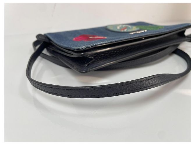 Bolsa tiracolo Coach em denim e couro com patches - vista 5
