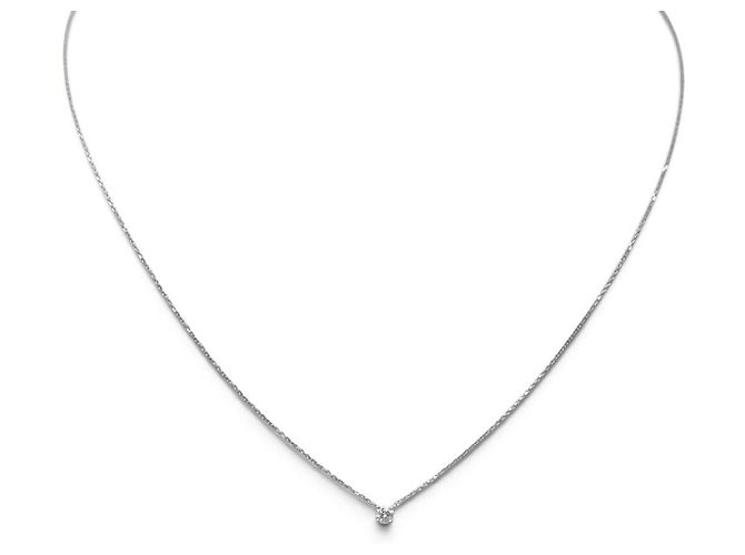 NUOVO COLLANA VANRYCKE VALENTINE IN ORO BIANCO 18K 0.90GR DIAMANTE SOLITAIRE - vista 2