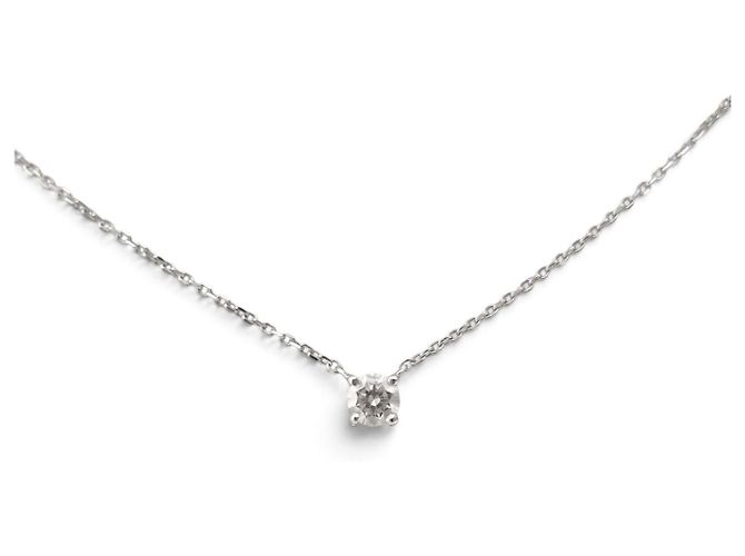 NUOVO COLLANA VANRYCKE VALENTINE IN ORO BIANCO 18K 0.90GR DIAMANTE SOLITAIRE - vista 3