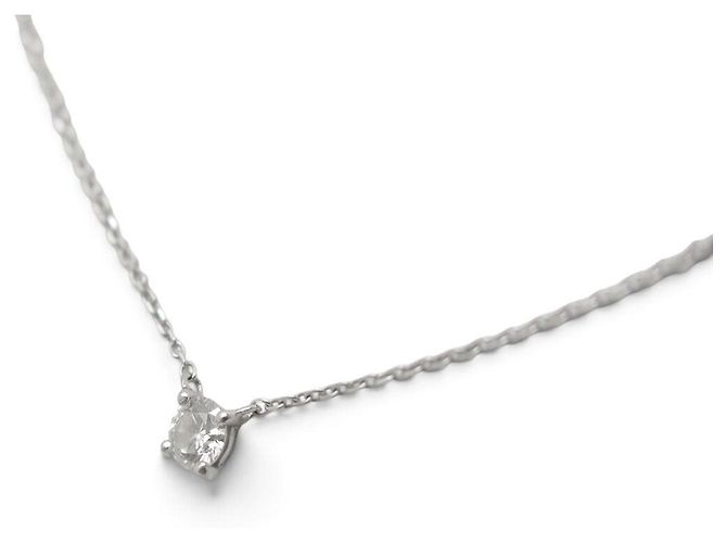 NUOVO COLLANA VANRYCKE VALENTINE IN ORO BIANCO 18K 0.90GR DIAMANTE SOLITAIRE - vista 4
