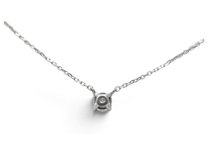 NUOVO COLLANA VANRYCKE VALENTINE IN ORO BIANCO 18K 0.90GR DIAMANTE SOLITAIRE - vista 5