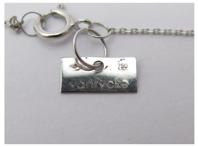 NUOVO COLLANA VANRYCKE VALENTINE IN ORO BIANCO 18K 0.90GR DIAMANTE SOLITAIRE - vista 7
