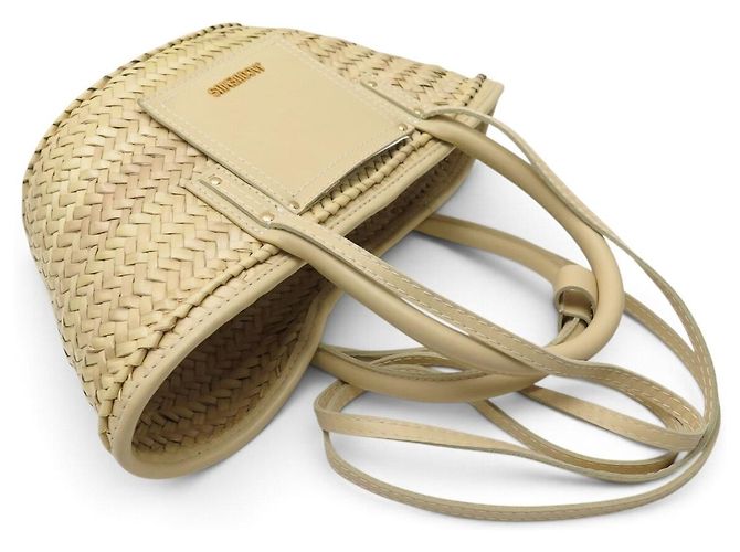 NEU JACQUEMUS LE PETIT PANIER DE PLAGE HANDTASCHE AUS RAFFIA MIT SCHULTERGURT - Ansicht 6