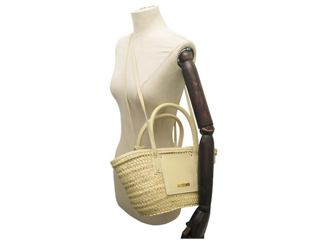NEU JACQUEMUS LE PETIT PANIER DE PLAGE HANDTASCHE AUS RAFFIA MIT SCHULTERGURT - Ansicht 7
