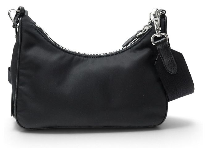 NEUE PRADA RE-EDITION 2005 1BH204 HANDTASCHE SCHWARZ NYLON SCHULTERTASCHE - Ansicht 2