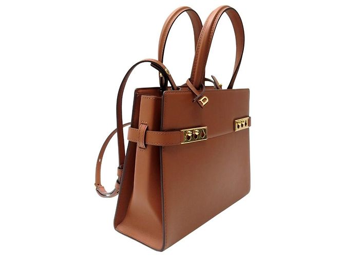 NOVA BOLSA DE MÃO DELVAUX TEMPETE MM EM COURO MARROM COM ALÇA TIRACOLO - vista 3