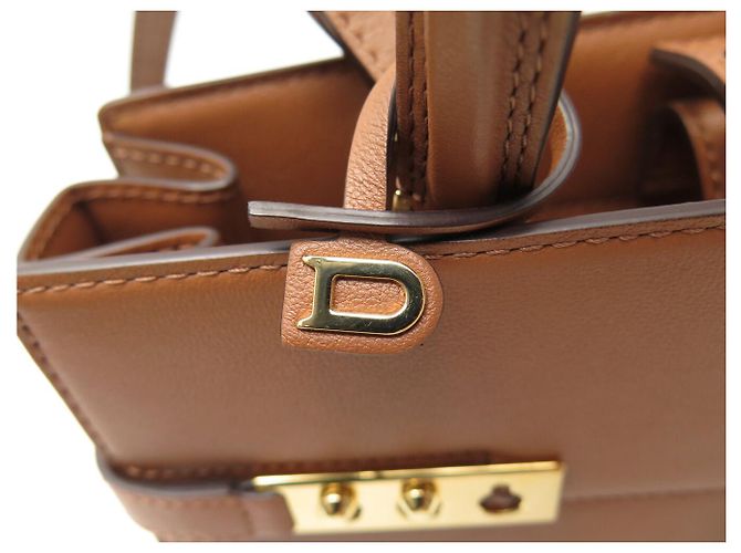 NOVA BOLSA DE MÃO DELVAUX TEMPETE MM EM COURO MARROM COM ALÇA TIRACOLO - vista 7