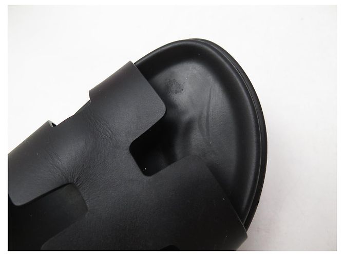 Hermès SCARPE HERMES CHYPRE VV222000ZH PELLE NERA 37 SANDALI MULES BLACK SHOES - vista 11
